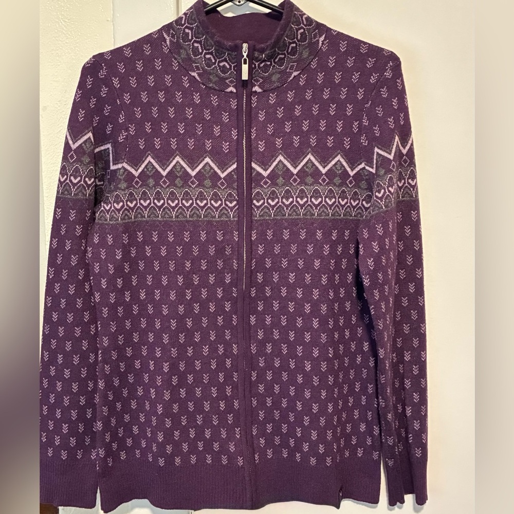 Neve Deep Purple Full Zip Sweater